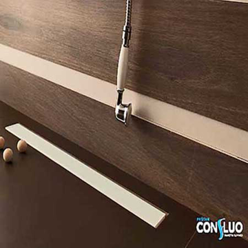 Slika Tuš kanalica CONFLUO FRAMELESS LINE-450 bel staklo